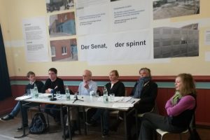 Münzviertel-Initiativen bei der Pressekonferenz am 29. Oktober.