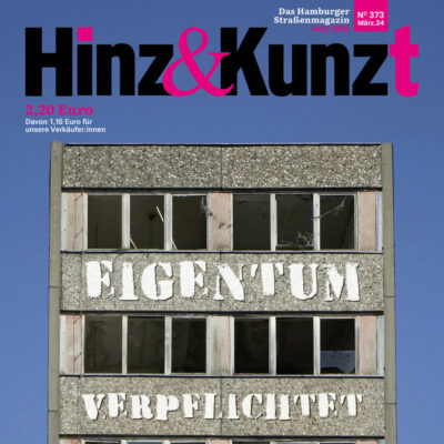 Foto eines heruntergekommenen Hauses, Titelzeile: "Eigentum verpflichtet"