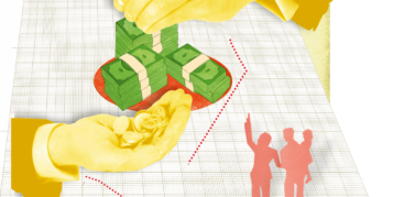 An Arbeitsverträgen ohne Tarifvertag verdienen vor allem die Unternehmen. Illustration: Julia Pfaller