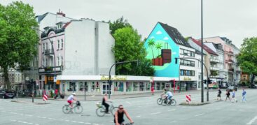 Leder Israel wurde 1890 gegründet und ist damit das älteste Lederwarengeschäft Hamburgs. Der Flachbau im Schulweg, Ecke Osterstraße ersetzte die alte Filiale und wurde Ende 1978 neu gebaut. Foto: Peter Bruns und Claas Möller