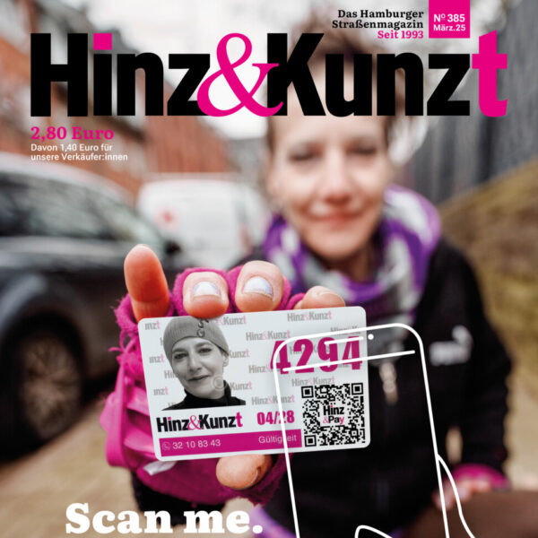 Titelzeile: "Scan me. Pay me. Mit dem Handy."