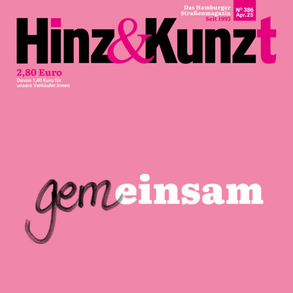 Titelblatt in rosa, darauf der Schriftzug "gem einsam"