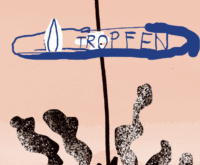 Eine Illustration, auf der "Tropfen" steht, darunter ein dampfender Stein