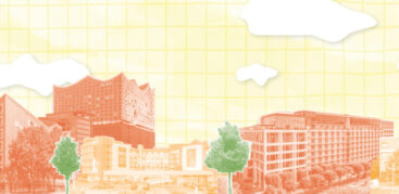 Hamburger Skyline mit vielen Hotels