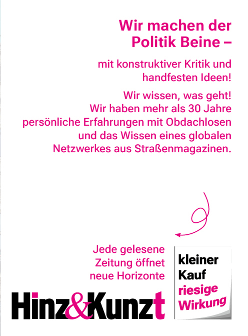 Wir machen der Politik Beine mit konstruktiver Kritik und handfesten Ideen