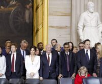 Die Bosse der großen US-Tech-Firmen bei der Amtseinführung von Donald Trump. „Wir haben es mit einer Allianz zu tun, die bestenfalls auf den eigenen Gewinn aus ist und schlimmstenfalls ihr eigenes Weltbild durchsetzen will“, sagt Björn Staschen. Foto: Actionpress / CNP via ZUMA Press Wire / Zuma P