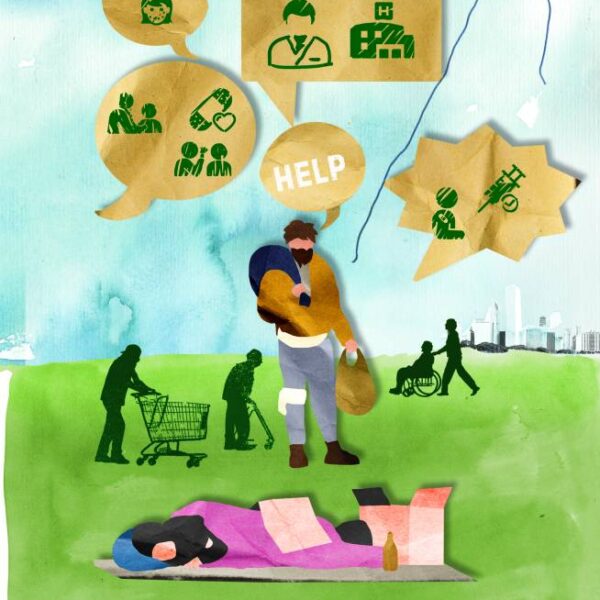 Wie schlecht es Hamburger Obdachlosen gesundheitlich geht, zeigt eine kürzlich veröffentlichte Studie. Illustration: Julia Pfaller