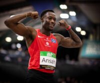 Hoch motiviert: Owen Ansah, hier beim internationalen Leichtathletik „Indoor Meeting“ in der Europahalle in Karlsruhe. Foto: picture alliance / BEAUTIFUL SPORTS
