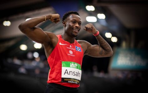 Hoch motiviert: Owen Ansah, hier beim internationalen Leichtathletik „Indoor Meeting“ in der Europahalle in Karlsruhe. Foto: picture alliance / BEAUTIFUL SPORTS